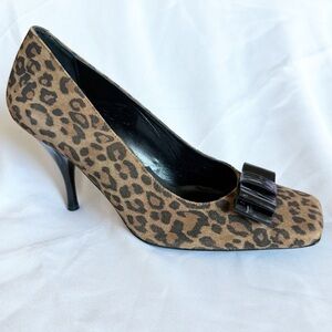 New Via Spiga Leopard Print Square Toe Heels sz. 8.5